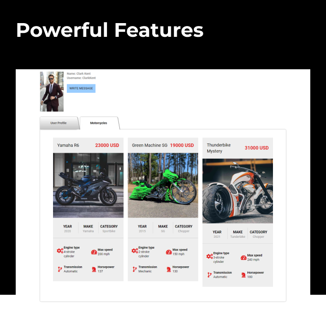 keymoto bike website template powerful features