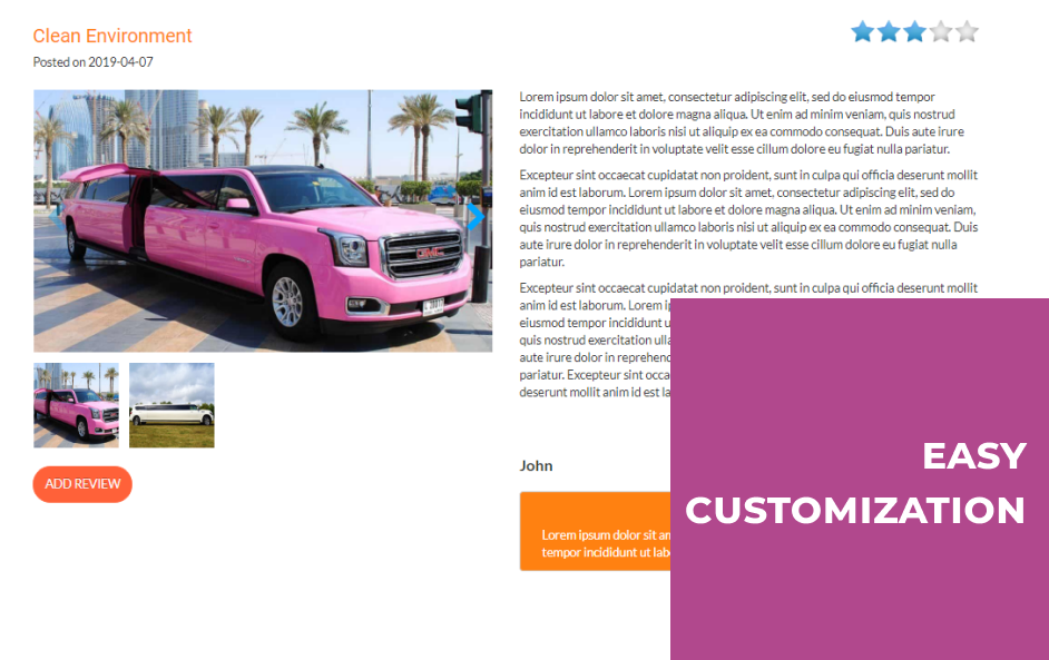 Limousine Website Template Website Template for limousine rental services