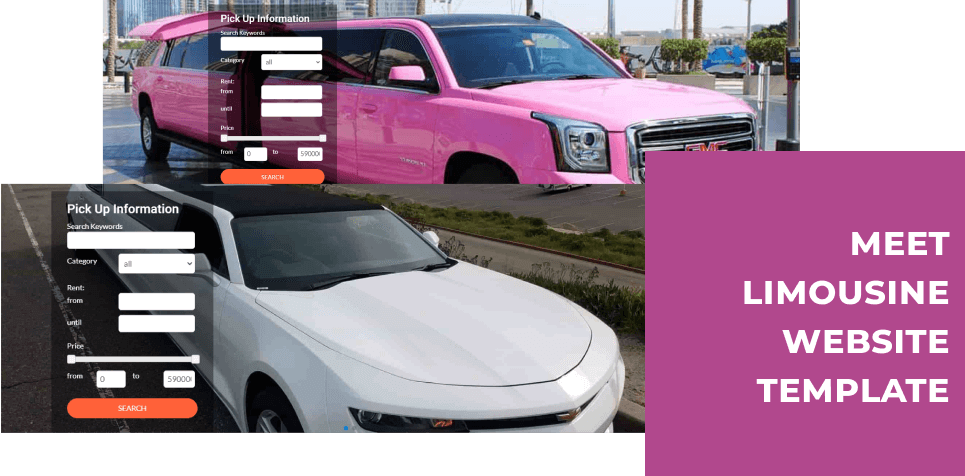 Limousine Website Template Website Template for limousine rental services