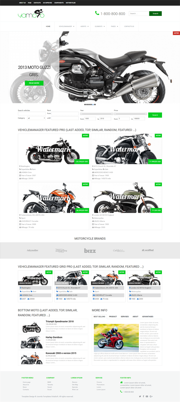 Yamoto - Motorcycle Website Template
