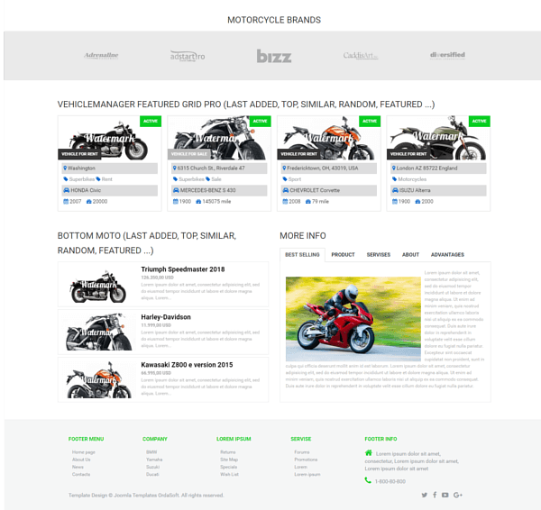 Yamoto - Motorcycle Website Template products