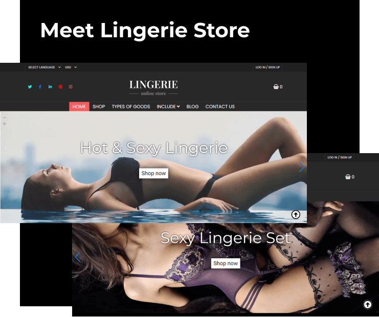 lingerie store website template main slider