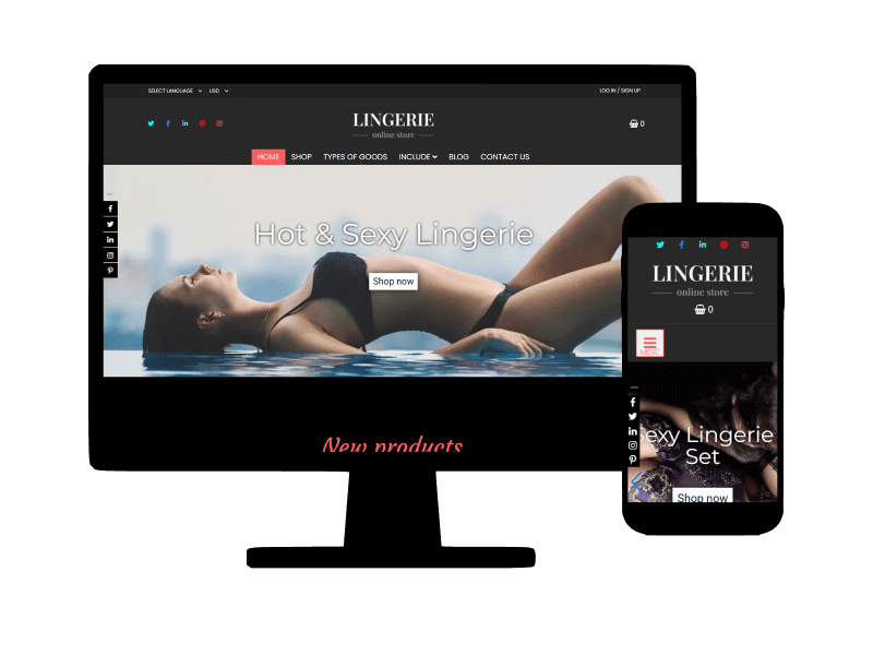 Best FREE Lingerie and Women's Underwear Website Templates