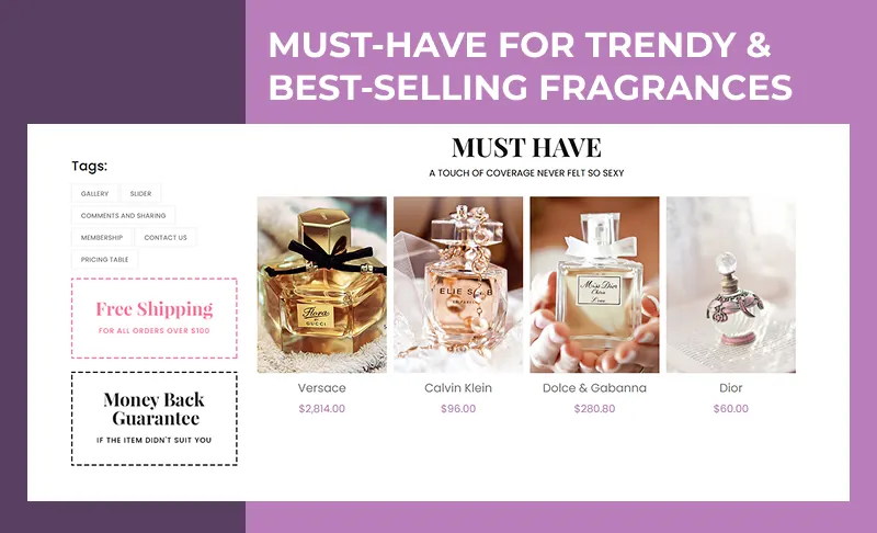 perfume shop joomla template must have