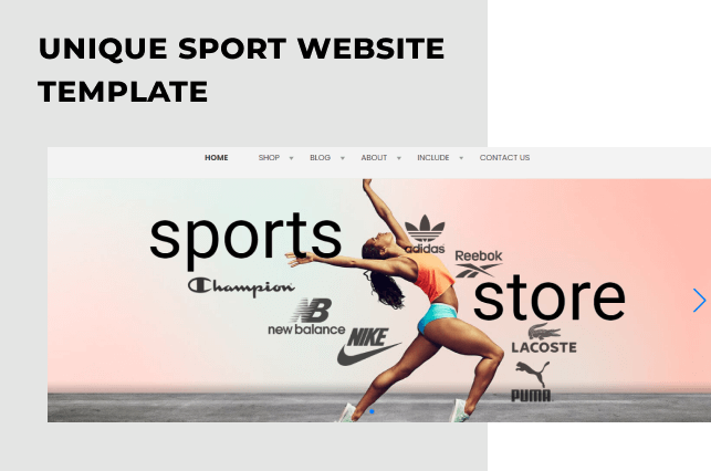 sport store website template unique