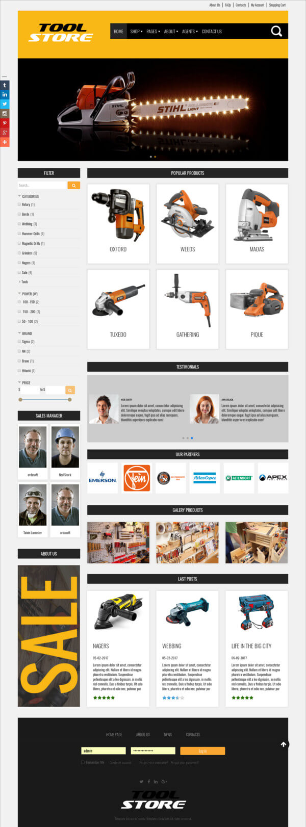 Tool store Joomla online store website