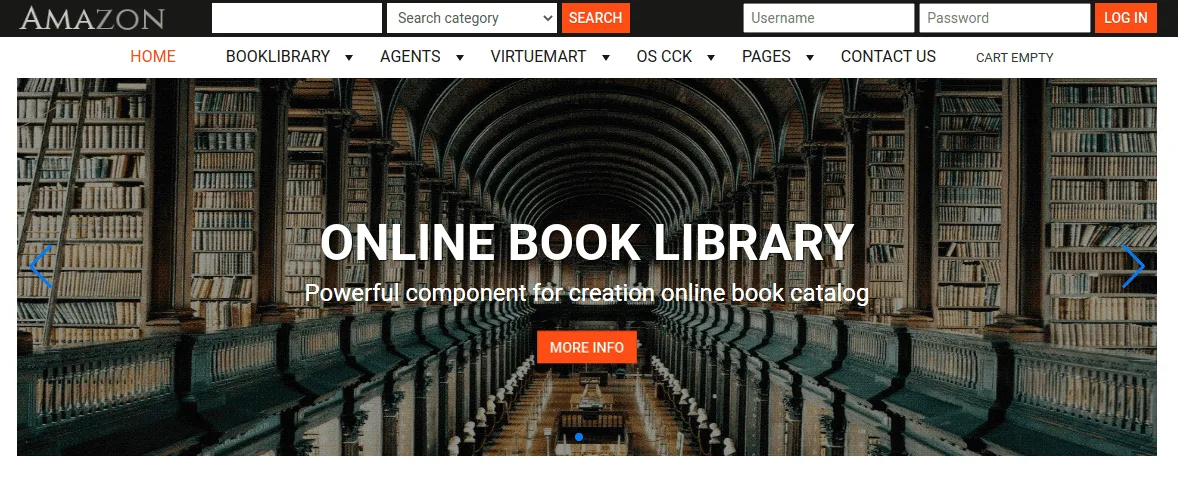 library website template slider