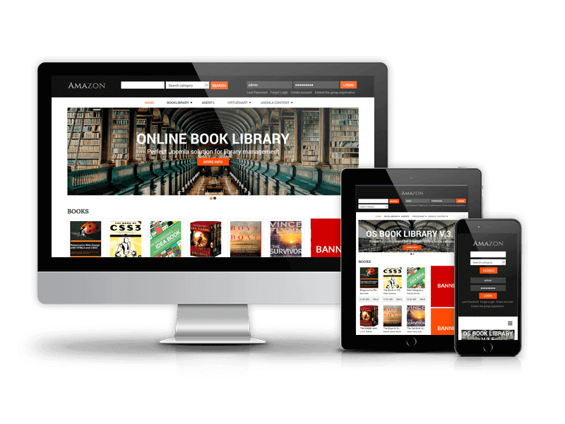 responsive library website template