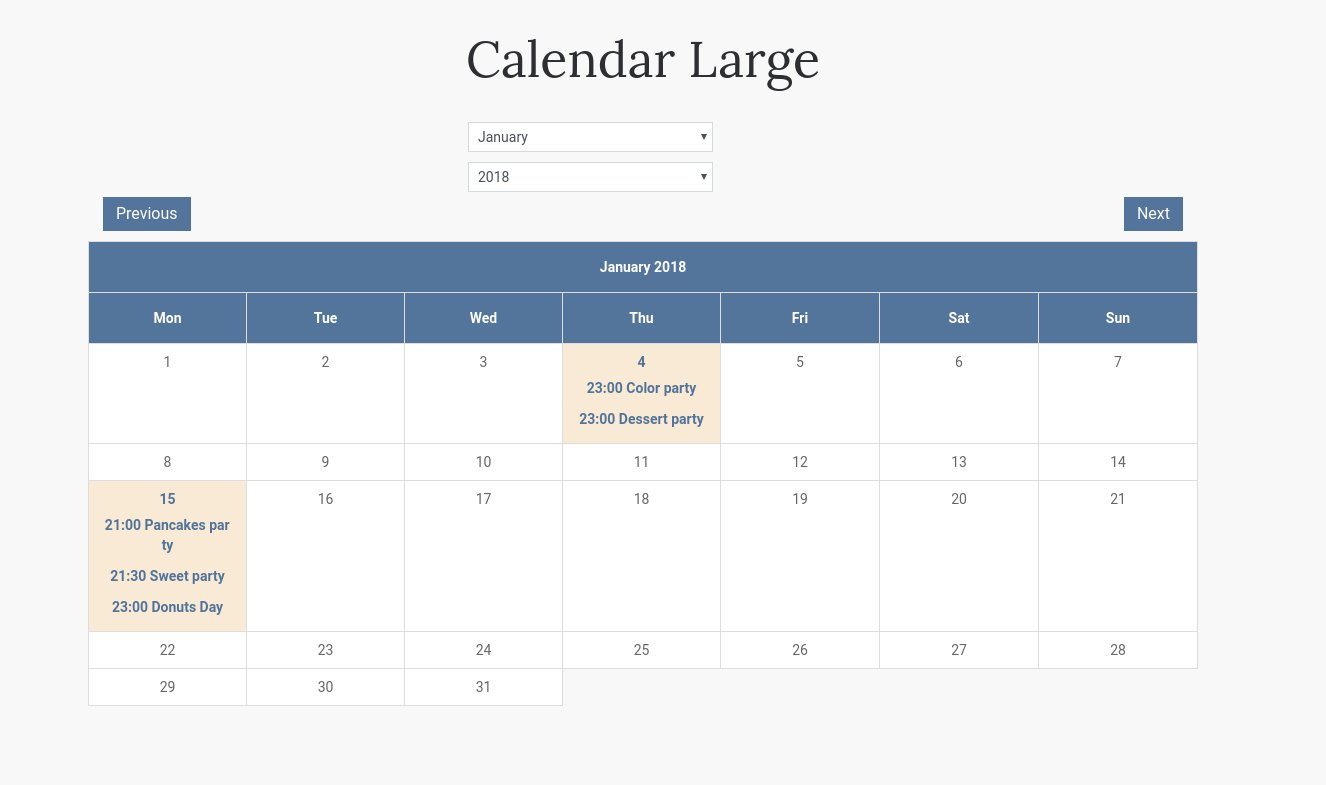 Website Builder Template calendar