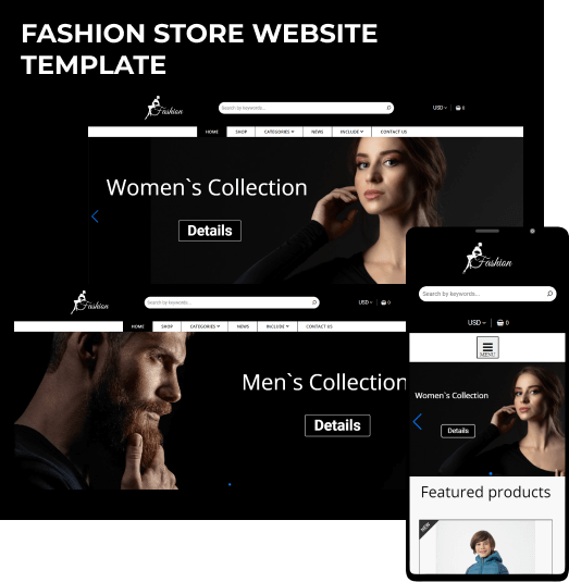 fashion store website template responsive