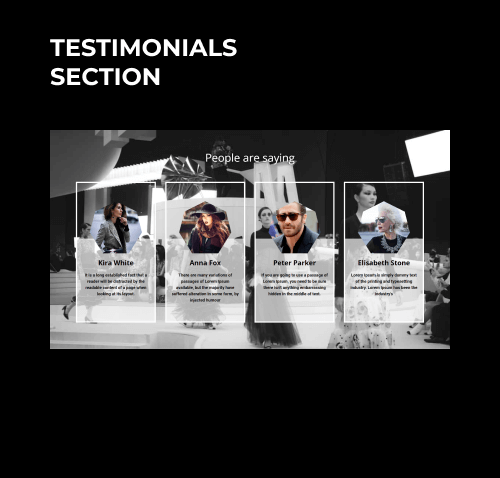 fashion store website template testimonials