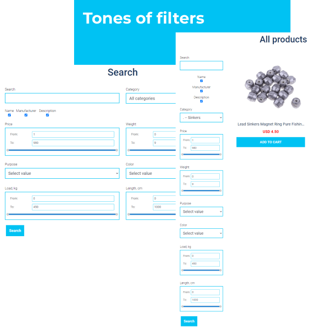 fishing website template filters