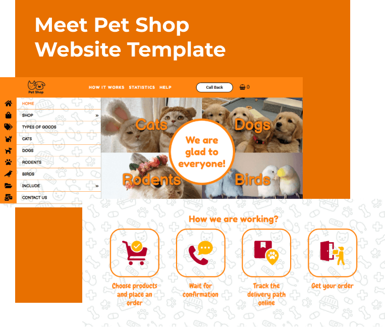 pet shop website template new