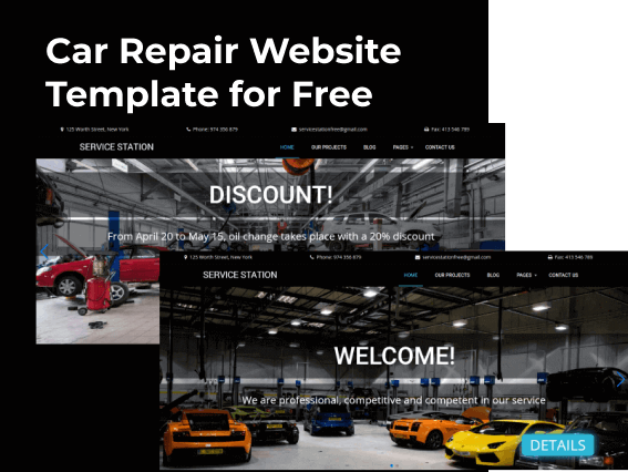 free car repair website template free