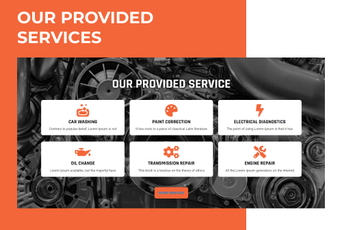 service station joomla template provided services