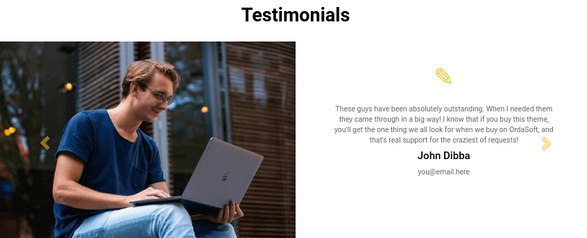 university website template testimonials