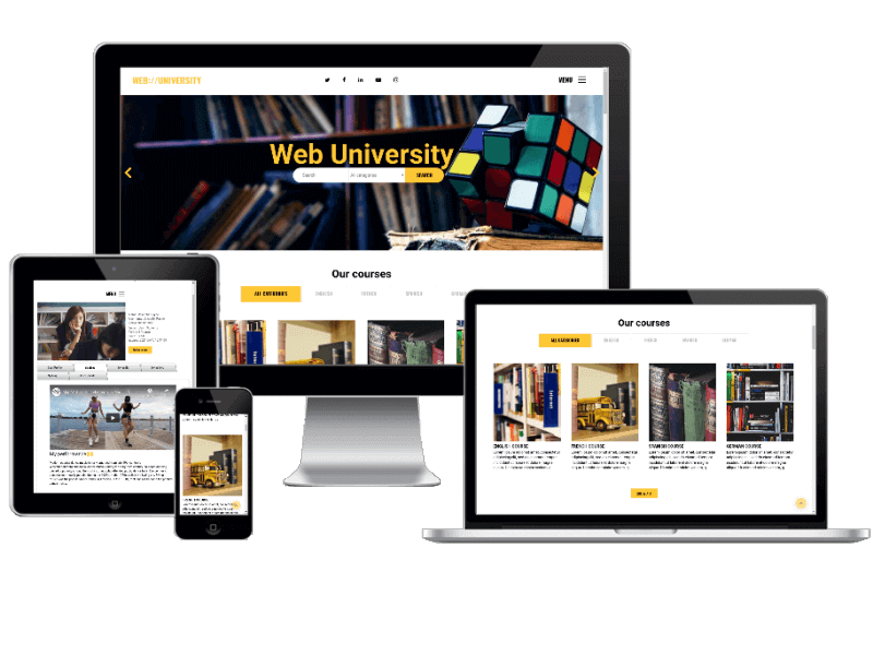 Web university website template