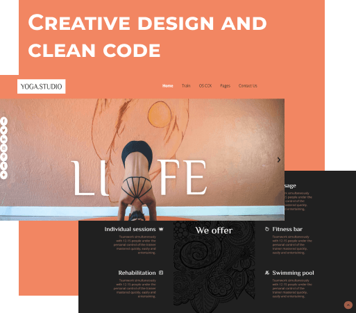 yoga website template creative