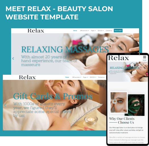 meet relax beauty salon website template