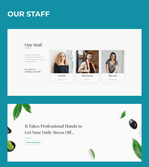 relax beauty salon website template our staff