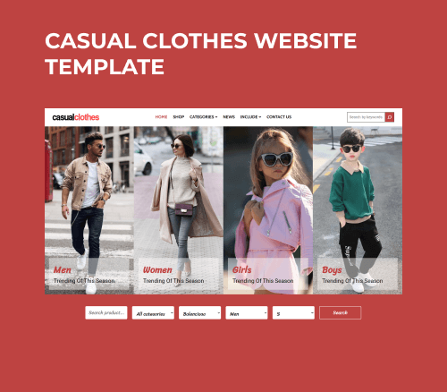 casual clothes website template responsive
