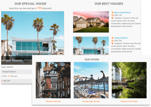 real estate website template houses