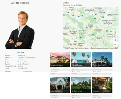 real estate website template membership