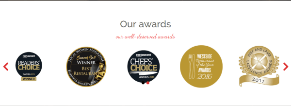 Gourmet, restaurant joomla template - restaurant's awards with demonstration on slideshow