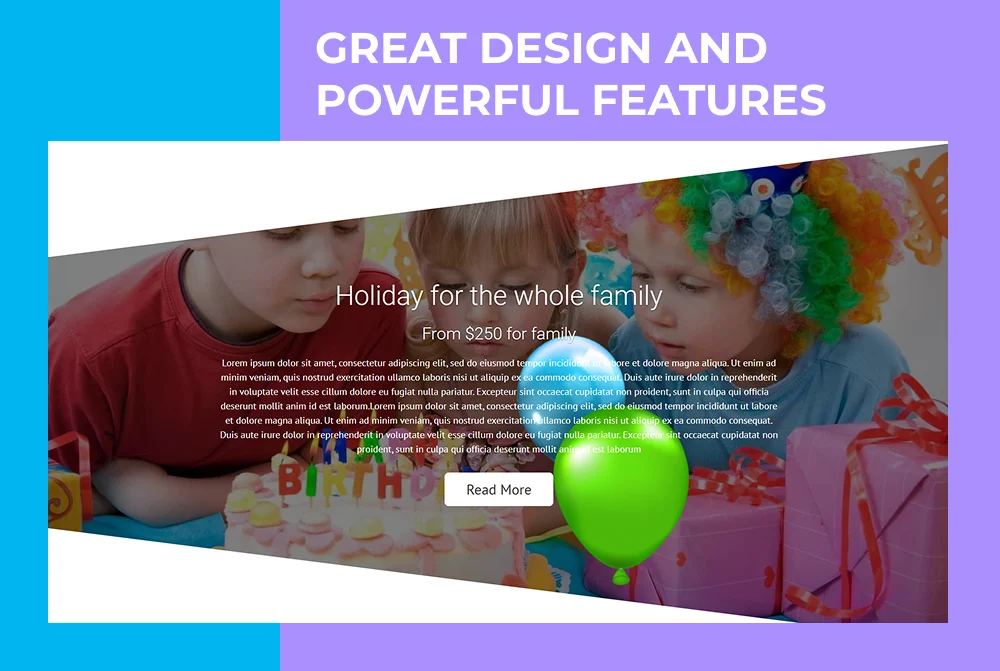 kids jooma template design features