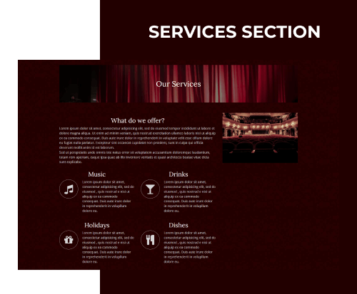 legend theater website template services