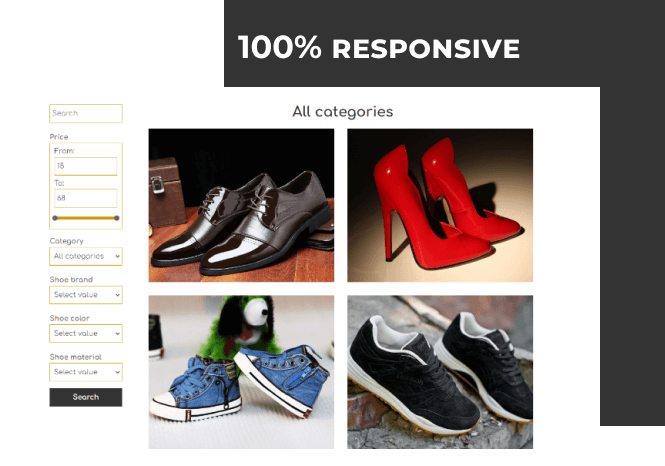 shoe store free ecommerce website template responsive
