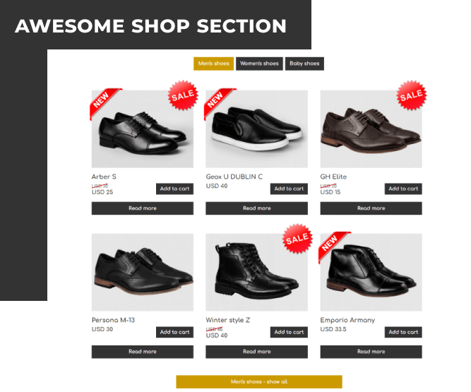shoe store free ecommerce website template shop