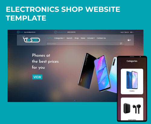 electronics shop website template responsive