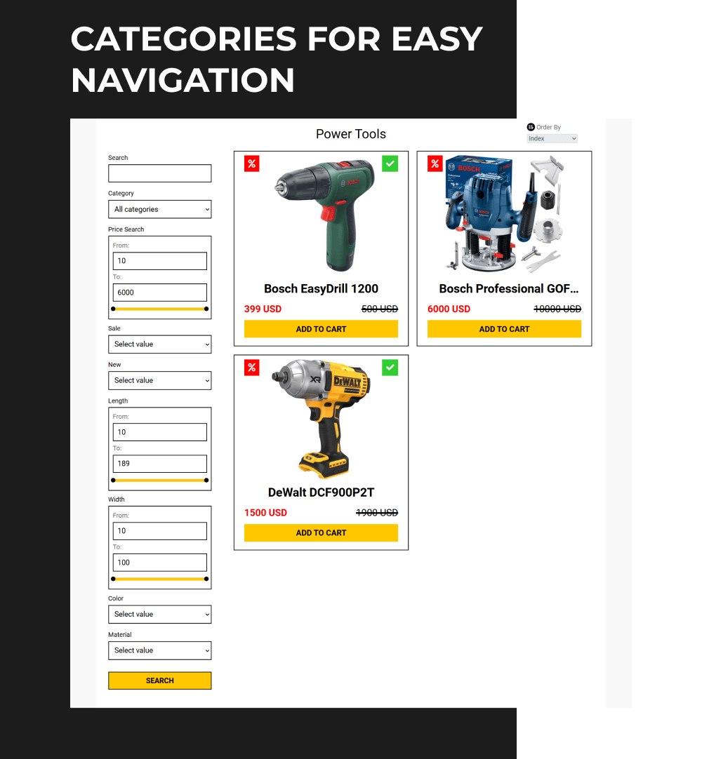 joomla tool store categories