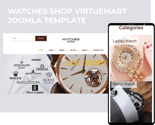 watches shop virtuemart joomla template responsive