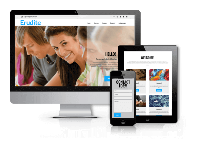 Erudite, WordPress education theme