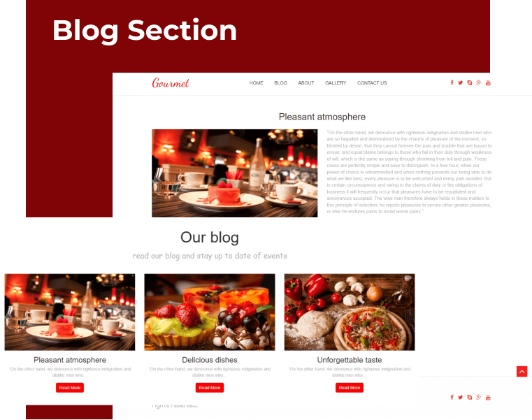 gourmet wordpress restaurant theme blog