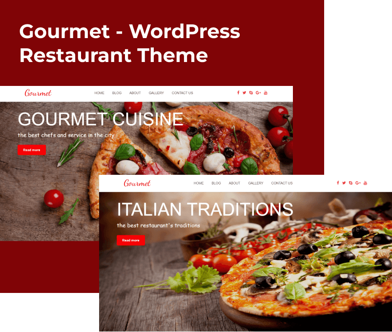 gourmet wordpress restaurant theme slider