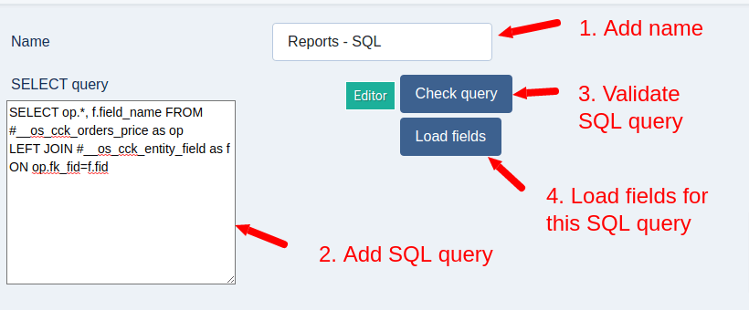 create sql entity step2