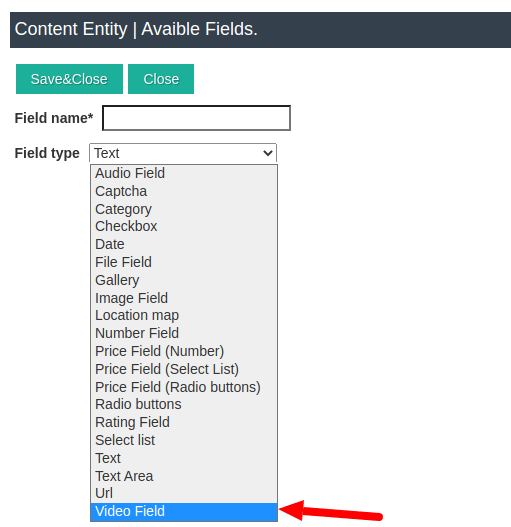 Create video field in Joomla CCK