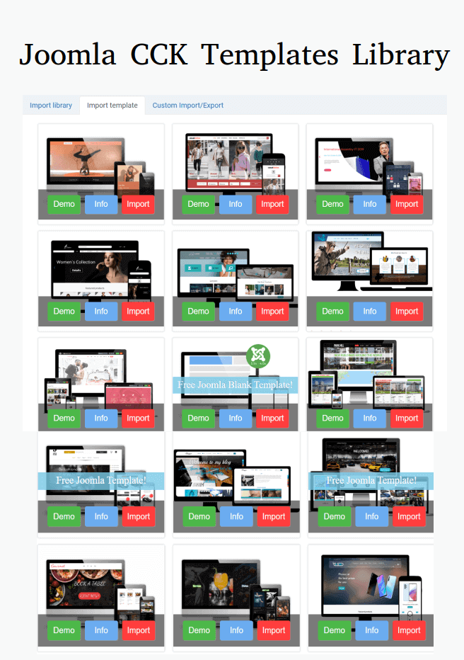 joomla cck templates library