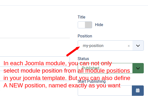 define new position for module