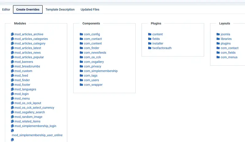 joomla overrides create overrides