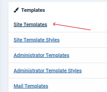 joomla overrides site templates