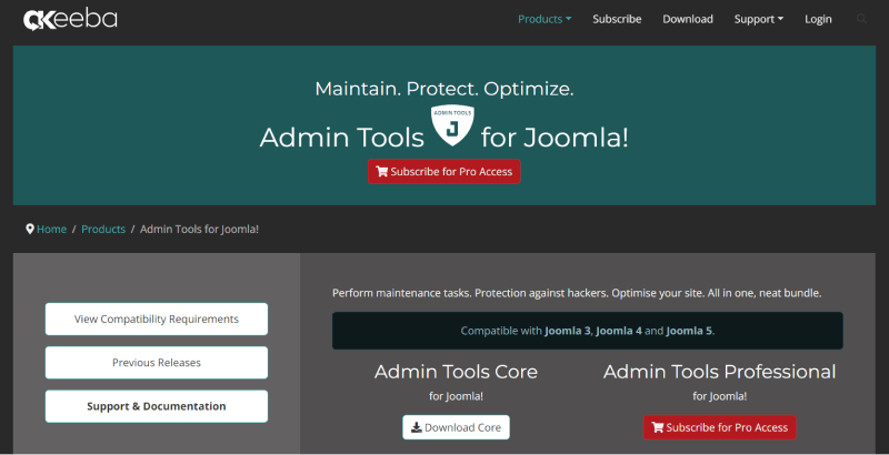 joomla admin tools