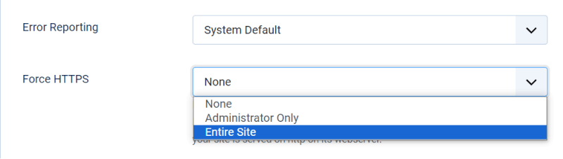 joomla secure website https force