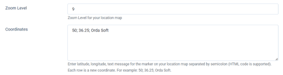 how to add map module coordinates