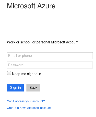 Azure Account sign up and log in