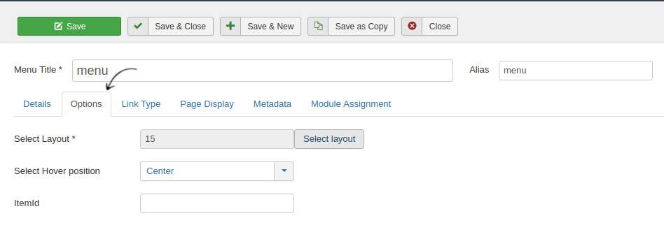 Joomla mega menu options in joomla website builder