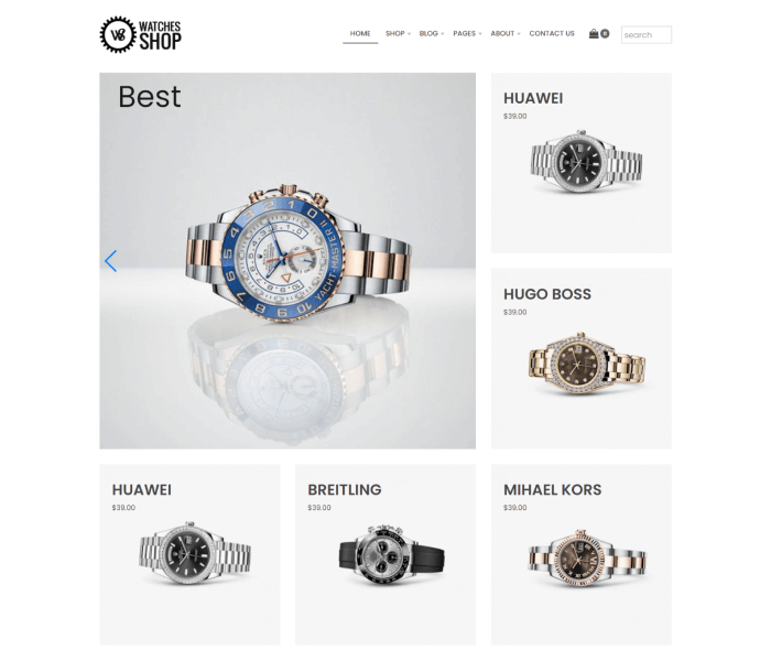 watches shop template free virtuemart joomla template demo